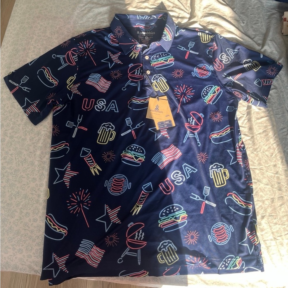 Chubbies “The Weekend Has Arrived” Patriotic Cookout USA Men’s Polo